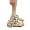 Zapatos de Entrenamiento Agande Suela Gruesa Retro Plateados Zapatos de Mujer 2026 Nuevo Otoño Versátiles Suela Suave Ligeros de Caña Baja Zapatos Deportivos