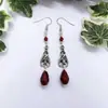 Nova Gargantilha Morcego Vampiro Estilo Gótico para E-commerce Transfronteiriço Prata Retrô Contas de Cristal Vermelho Venda Direta da Fábrica