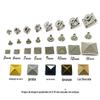 Bagagem roupas rebite acessórios decorativos quadrado feminino rebite bloqueio prego pirâmide botão meia Cobre Prego Quadrado