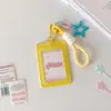 Conjunto de Cartões de Couro PU para Menina Dopamina Certificado Transparente Cartão de Refeição Cartão Cartão Bolsa para Cartões Cartão de Acesso de Estudante Conjunto de Cartões do Campus