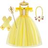 Vestido para niñas europeas y americanas, vestido de princesa Bell de La Bella y la Bestia, vestido de princesa Ailo de La Bella Durmiente, vestido de actuación.