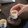 Taza Maestra de Porcelana de Jade de Sebo Quemado Liso Taza Individual Cerámica Taza de Té Pequeña Taza de Té Personal Juego de Té Kung Fu Taza de Té