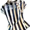 Camisa de Manga Corta a Rayas Francesas Estilo Coreano Nuevo Verano 2026 para Mujer, Top Elegante y Versátil para el Trabajo