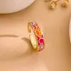 Anillo Abierto Retro con Esmalte en Forma de Diamante Personalizado Transfronterizo, Estilo Nicho Dulce y Fresco, Sensación de Lujo Ligero y de Alta Gama