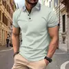 Moda Masculina Casual Transfronteriza Temu Estampado 3D Manga Corta Botones Polo Verano Nueva Fuente Fábrica Mayorista