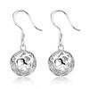 Pendientes de plata de ley 925, pendientes de bola de plata de ley, pendientes de plata lisa para mujer, venta al por mayor