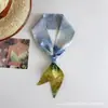 Lenço de Seda Longo Novo da Série Van Gogh para Mulheres, Lenço de Pescoço Vintage, Amarrilho para Bolsa, Lenço de Cabeça para Instagram, Lenço, Faixa de Cabelo