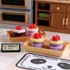 Miniatura Simulada Crema Fresa Pastel Muñeca Casa de Muñecas Mini Miniatura Comida Juguetes Accesorios Hechos a Mano