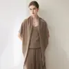 Hilo de Cachemira 100% Kangsai Ni Bufanda Triangular Elegante de Color Sólido con Temperamento a la Moda para Mujer Estilo Versátil y Suave