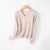 Suéter de Tricô Gola V 30% Lã Cashmere para Mulheres, Outono e Inverno, Macio e Amigo da Pele, Estilo Elegante para o Dia a Dia, Roupa de Baixo para Outono e Inverno