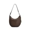 Otoño/Invierno 2026 Bolso Silla de Cuero Genuino Diseño de Nicho Estilo Perezoso para Mujer Gran Capacidad Cierre Magnético Bolso de Luna Creciente Bolso de Hombro
