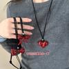 Colar de laço vermelho Ancora feminino 2024 novo estilo minimentary sweat chain nicho all-match acessórios de cordão de couro preto