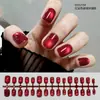 Doudoujia Uñas Postizas Ultra Cortas Estilo Francés Blanco Parches de Uñas Portables Color Nude Uñas Pre-Hechas Uñas Postizas Mayoreo