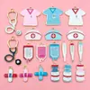 Dia do Enfermeiro Transfronteiriço Chaveiro de Suprimentos Médicos Acessórios de Liga de Zinco Esmaltados Joias DIY Pingente Acessórios para Pulseira Charme
