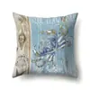 Funda de almohada de poliéster con algas Blue Ocean decoración de coche impresión para el hogar almohada mesita de noche sofá cojín lumbar funda QT