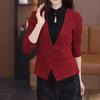 Camisa de base de punto retro de dos piezas falsas 2024 otoño e invierno Nuevo top engrosado estilo occidental temperamento Camiseta con hebilla estilo nacional