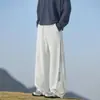 Pantalones deportivos grises pesados de corte inclinado, de marca moderna estilo americano/personalizado, para hombre y mujer, corte holgado, adelgazantes, de pierna recta, casual deportivo de alta calle para otoño