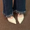 Elegantes Sapatos Femininos Tendência Novos Ultra-Macios Estilo Francês com Design de Fada, Aumentadores de Altura 2024 Salto Alto Diário de Nicho