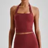 Sujetador de yoga transpirable estilo europeo y americano con cuello halter, espalda hermosa, sensación de segunda piel, ropa interior deportiva para correr al aire libre para mujer, top de fitness de verano 4150