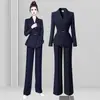 Conjunto de Traje Profesional para Mujer, Estilo Otoño, Ceñido a la Cintura, Corte Ajustado, Para Viajes de Negocios, Uniforme de Hotel, Asistente de Ventas, Ropa de Trabajo para Joyería