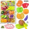Juguetes de Juego de Imitación para Niños y Niñas, Coche de Juguete con Frutas de Corte para Cocina Simulada, Regalos para Clases de Entrenamiento Infantil, Juguetes de Puesto