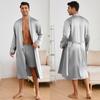 Yaoting Conjunto de Shorts para Pijama Masculino Transfronteiriço Cor Lisa Roupa de Casa Conjunto de Shorts com Roupão Pijama Fino Tz3194