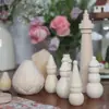 Aoki Fã Cor de Madeira Natural Esculpido à Mão em Madeira Ornamentos Infantis DIY para Colorir e Pintar