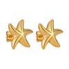Moda Novo Nicho Elegante Simples Brincos de Estrela do Mar para Mulheres Ins Coreano Versátil Banhado a Ouro Aço Titânio Brincos