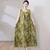 Nuevo Vestido de Algodón y Seda 2026 para Mujer, Verano Tallas Grandes, Elegante Vestido Largo de Playa, Falda Fluida para Ropa de Exterior