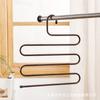 Perchero de acero inoxidable antideslizante de múltiples capas para pantalones, toallas, pantalones en forma de S, percha para bufandas, almacenamiento y organización de ropa, gancho para el hogar