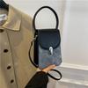 Bolso cuadrado pequeño portátil de moda para mujer, estilo coreano, novedad de verano 2024, bolso bandolera informal vertical para teléfono móvil.