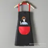 Delantal de Cocina para el Hogar Estilo Japonés Lindo Impermeable y a Prueba de Aceite Limpiar Manos Cocina Tareas Domésticas Moda para Adultos Mujer Logo