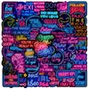 50 Novos Adesivos de Grafite com Texto Inspirador Neon para Carro Elétrico, Mala, Caderno, Copo de Água - Adesivos à Prova d'Água