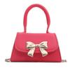 Nuevo Bolso de Hombro de Moda 2024 Lazo Lindo Bolso de Mujer Color Caramelo Portátil Casual Bolso Cuadrado Pequeño