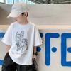 Camiseta de manga corta para niños, estilo coreano, cuello redondo, manga corta, informal, para niños de talla mediana y grande, 2022