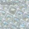 Joias para Nail Art Quadradas Grossas de 10mm com Ângulo Reto Base Pontiaguda Diamante de Formato Especial Cristal Acessórios de Unha Usáveis Diamante para Nail Art Atacado
