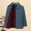 Top Holgado Otoño Invierno para Abuela Ropa para Mujeres de Mediana Edad y Mayores Ropa para Personas de 70 Años Abrigo Grueso Cálido con Forro de Terciopelo Largo Medio