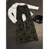 Calça jeans masculina com design de camuflagem semi-elástica, tendência high street retrô versátil slim-fit casual modeladora para o dia a dia