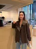 Gabardina Corta Color Café Moca para Mujer 2026 Primavera y Otoño Nueva Chaqueta de Traje Ajustada de Doble Botonadura para Mujeres Petites Gabardina Casual