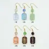 Brincos longos de gancho florais em vidro em relevo estilo chinês, elegantes e afinadores, únicos e distintos