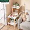 Mesa de Centro Nórdica Sala de Estar Apartamento Pequeño Mesa Lateral para Sofá Casa de Alquiler Dormitorio Estante de Almacenamiento de Mesita de Noche Mesa Cuadrada Gabinete Lateral Simple