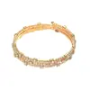Pulsera Abierta Sencilla Transfronteriza Europea y Americana con Diamantes Tres Filas de Alambre de Acero Elástica Popular Pulsera Pulsera Al por Mayor B333