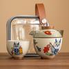 Juego de té portátil para acampar al aire libre, juego pequeño para preparar té, taza de té express del año del dragón, una olla, una taza