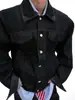 Jaqueta Jeans Masculina Primavera e Outono Costura Estilosa Retrô Tendência Solta Casual Gola Reversível Jaqueta