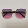 Novos Óculos de Sol Quadrados Sem Aro Europeus e Americanos para Homens, Modernos e na Moda, Sem Aro para Fotografia de Rua, Óculos de Sol de Alta Qualidade para Desfile para Mulheres
