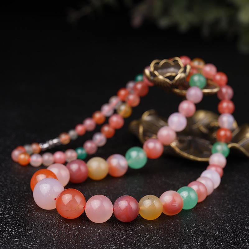 智贝详情图_2盐源玛瑙百搭毛衣链非红糖果色塔链过年送礼跨境项