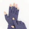 Guantes de Compresión de Medio Dedo Transpirables Entrenamiento de Rehabilitación de Articulaciones Deportes al Aire Libre Ciclismo Fitness Cuidado de la Salud Guantes sin Dedos de Color Sólido