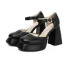 Sandalias de Verano para Mujer, Talla 34-43, Punta Cuadrada, Hebilla, Tacones Súper Altos, Plataforma Impermeable, Zapatos de Mujer Talla Grande Transfronterizos, Tacones Cuadrados