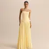 Vestido Longo Casual Feminino Estilo Europeu e Americano, Manga Longa, Slim Fit, Alça Fina, Cor Rosa, Vestido Bodycon Liso