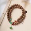 Sándalo verde con exquisito tallado forma de flor de loto pulsera multicírculo para hombres y mujeres con pulsera de moda fresca